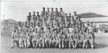 No 77 Squadron Association Bofu photo gallery - BOFU -  Monday 9 June 1947 Group photograph of all ground staff personnel outside airmen's quarters  (John McDonnell)